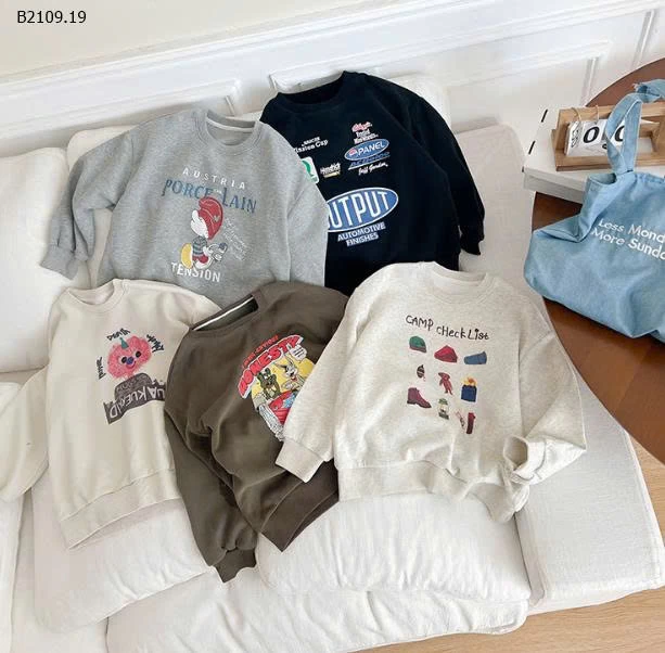 Áo nỉ hoạt hình dễ thương cỡ vừa và nhỏ AmBb cho bé -Giá sỉ size 90-150 giá  122k size 160 giá 134k size 170 giá 142k