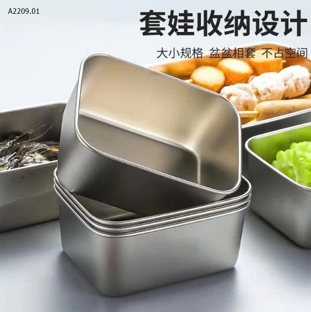 SET 10 HỘP INOX KÈM NẮP NHỰA- sỉ 78k