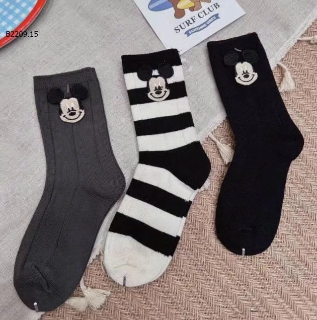 SET 3 ĐÔI TẤT KẺ MICKEY - sỉ 50k/set