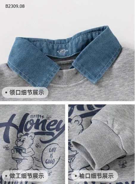 ÁO NỈ CỔ JEAN Wellkids- sỉ 116k