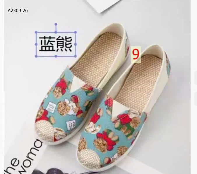 GIÀY SLIPON VẢI HOẠ TIẾT XINH- sỉ 68k