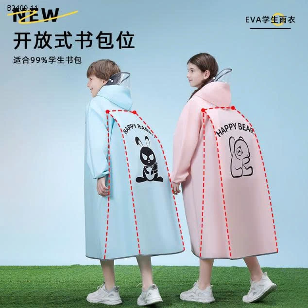 Áo mưa sz đại trẻ em siêu tiện lợi – có ngăn balo sau lưng-Giá sỉ 105k
