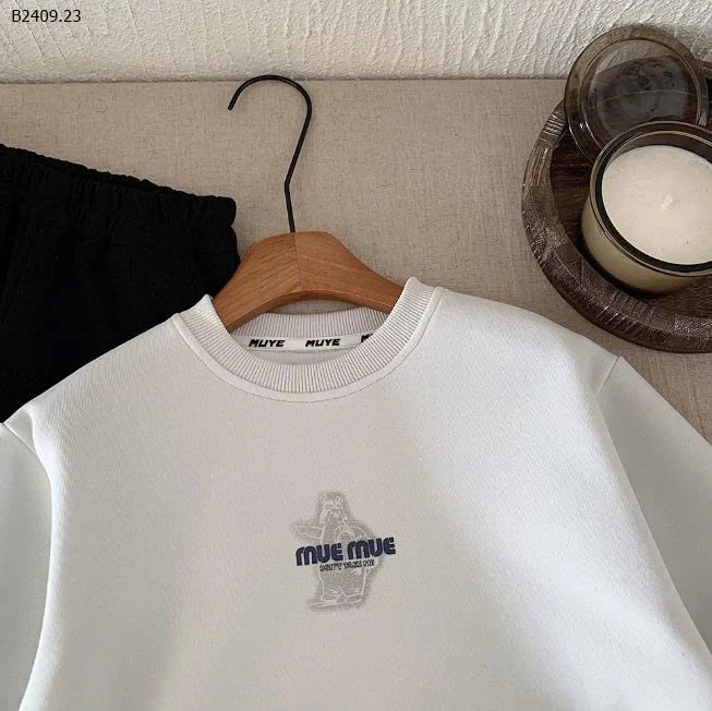 ÁO NỈ CHỮ MUEMUE-Giá sỉ 123k