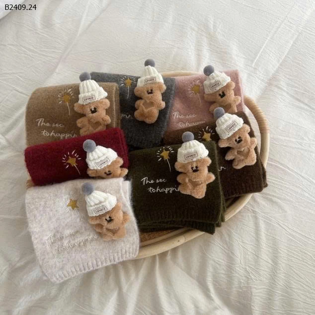 KHĂN LEN GẮN GẤU-Giá sỉ 87k