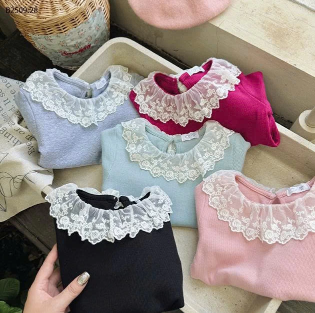Áo thun cổ ren cho bé gái- sỉ 99k 