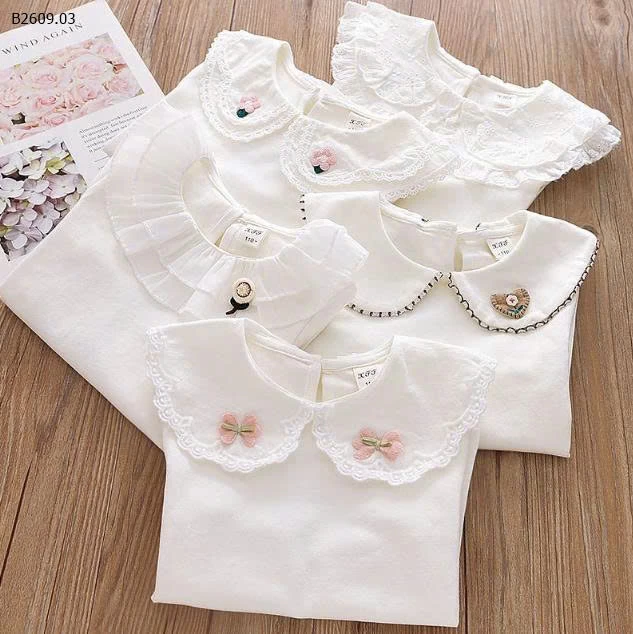 Áo dài tay bé gái cổ bèo siêu xinh  - sỉ 96k