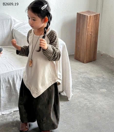 ÁO DÀI TAY PHỐI KẺ CHO BÉ - sỉ 160k