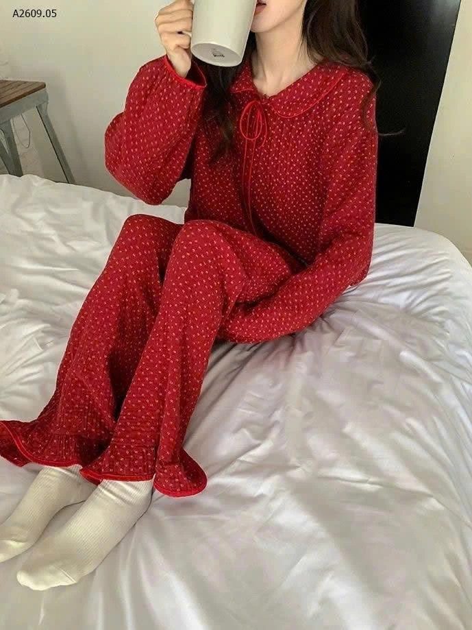 PIJAMA HOA NHÍ ĐỎ muslin nội địa Trung- sỉ 126k