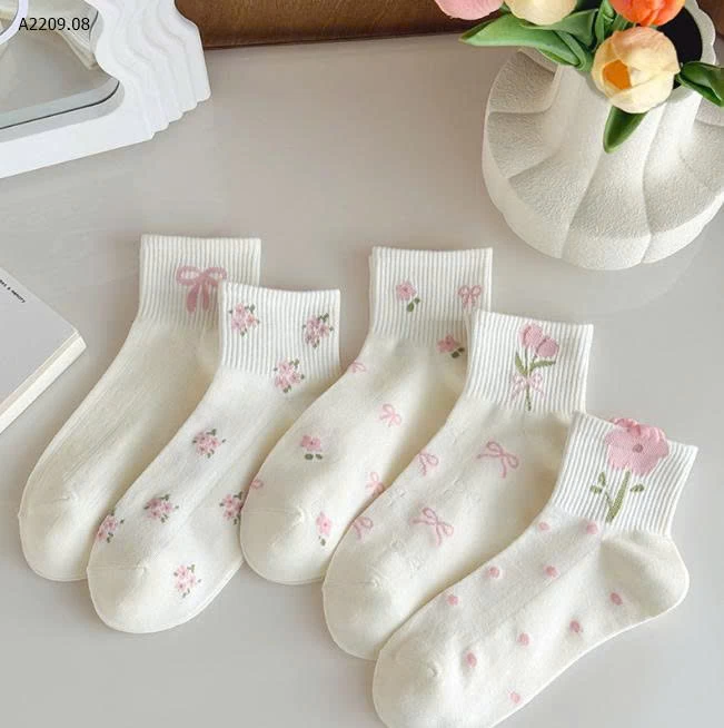 SET 5 ĐÔI TẤT NƠ HOA CHO NỮ - sỉ 79k