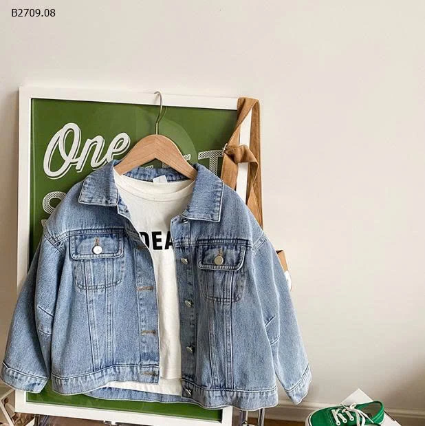 Áo khoác denim giặt kiểu Hàn Quốc cho bé  AMBB-Giá sỉ  sz 90-150 giá 218k  Sz 160: 229k