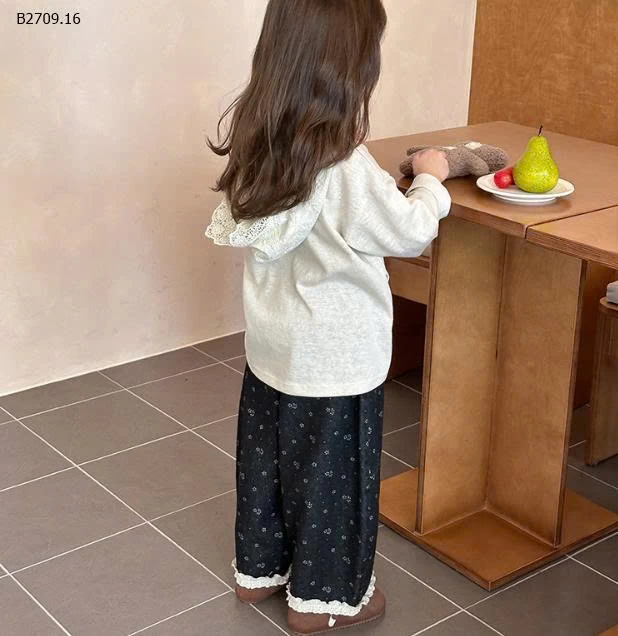 Quần  jean phối ren chấm bi ambb-Giá sỉ  sz 90-150 :  179k sz 160 : 193k sz 170 : 208k