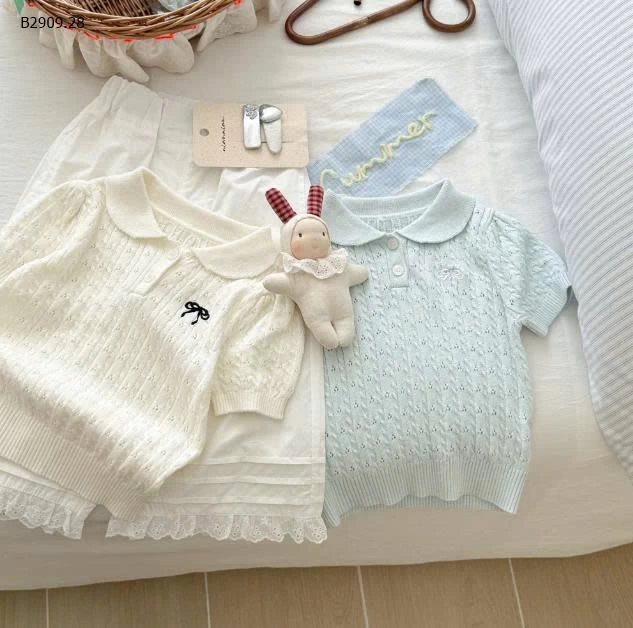 ÁO DỆT KIM CỔ SEN BÉ GÁI -Giá sỉ 130k