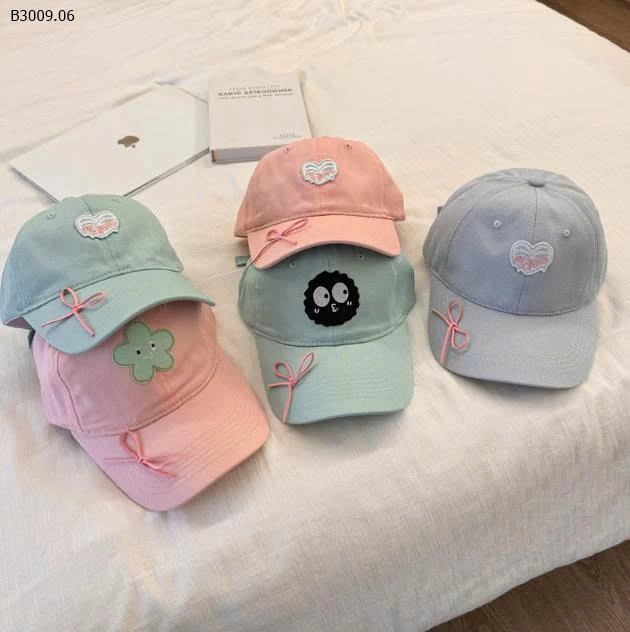 MŨ LƯỠI TRAI ĐÍNH NƠ HỌA TIẾT-Giá sỉ 54k