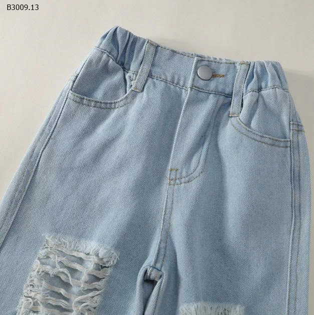 QUẦN JEAN SUÔNG PHỐI RÁCH BÉ GÁI NHÀ  PREMIUN -Giá sỉ 125k