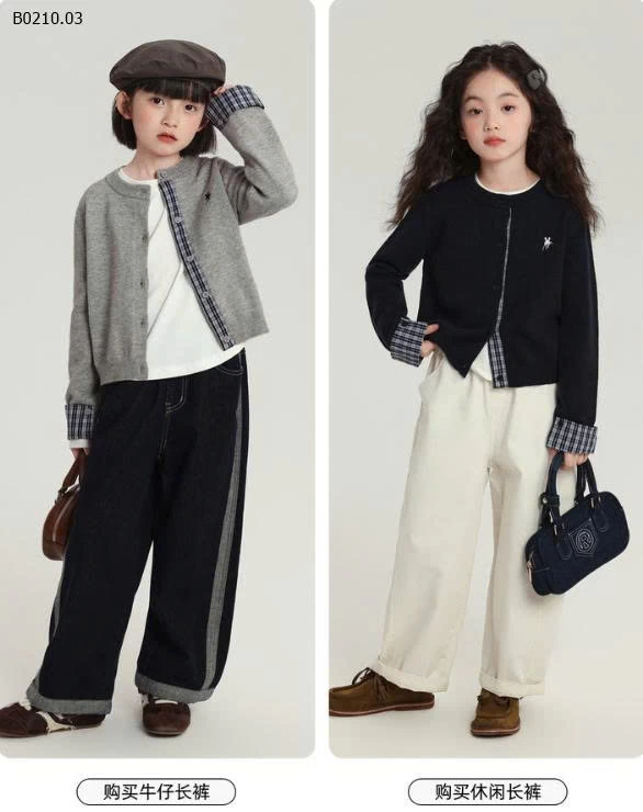 Áo len cardigan trẻ em Pudding Haru-Giá sỉ 282k