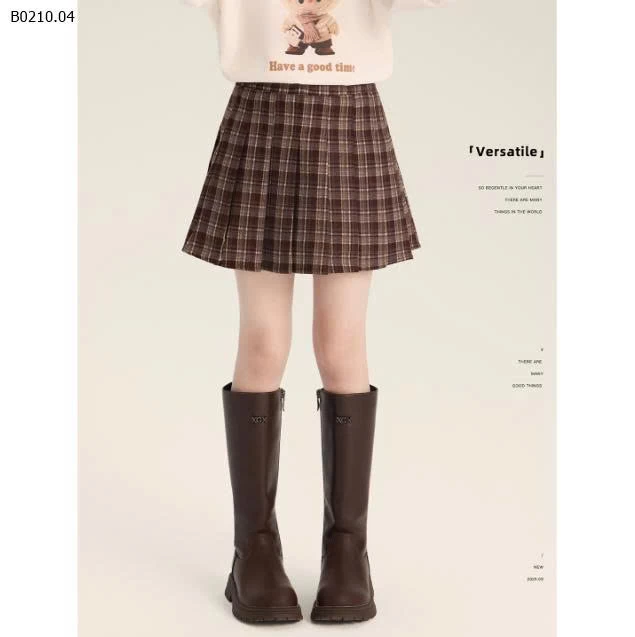 CHÂN VÁY KẺ XẾP LY AMYBABY-Giá sỉ 260k