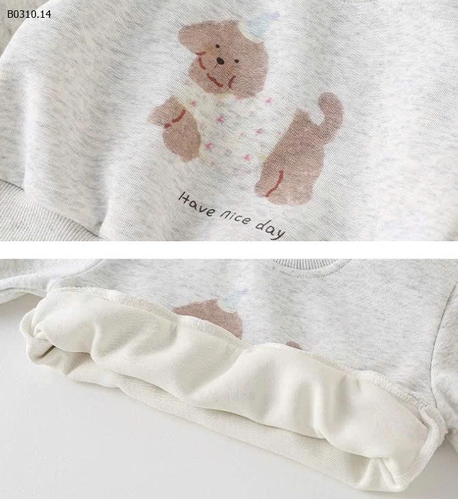 SET NỈ IN HÌNH CHÚ CHÓ CHO BÉ-Giá sỉ 250k