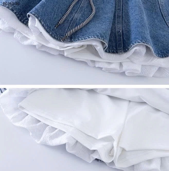 SET ÁO SÁT NÁCH MIX CV JEAN BÉ GÁI -Sỉ giá  áo: 132k  cv: 195k 