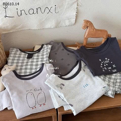 Bộ đồ ngủ bé trai hai mảnh mẫu mới mùa thu-Giá sỉ 125k/1 bộ