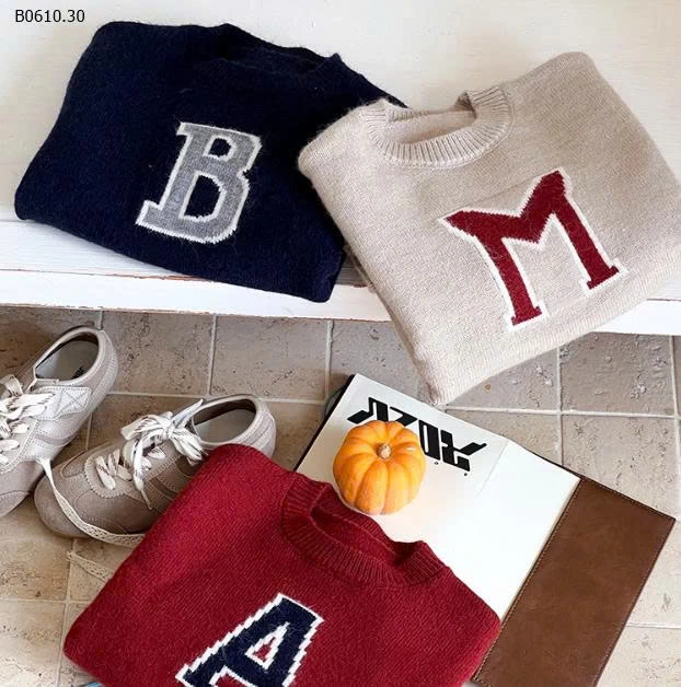 ÁO LEN CHỮ AMBBKIDS-Giá sỉ sz 90-150: 145k  sz 160: 159k 