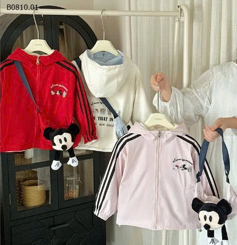 ÁO KHOÁC PHỐI KẺ HỌA TIẾT CUTE BG- sỉ 289k