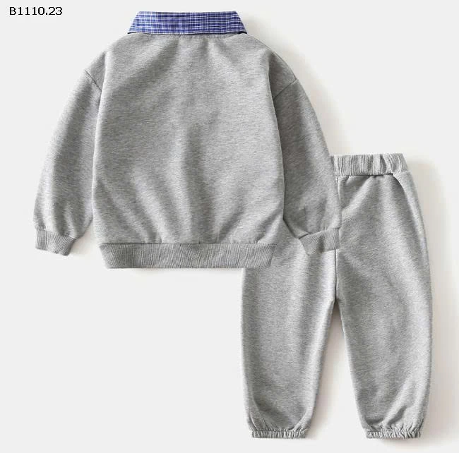 BỘ NỈ PHỐI CỔ KẺ BÉ TRAI WAPYPY -Giá sỉ 154k