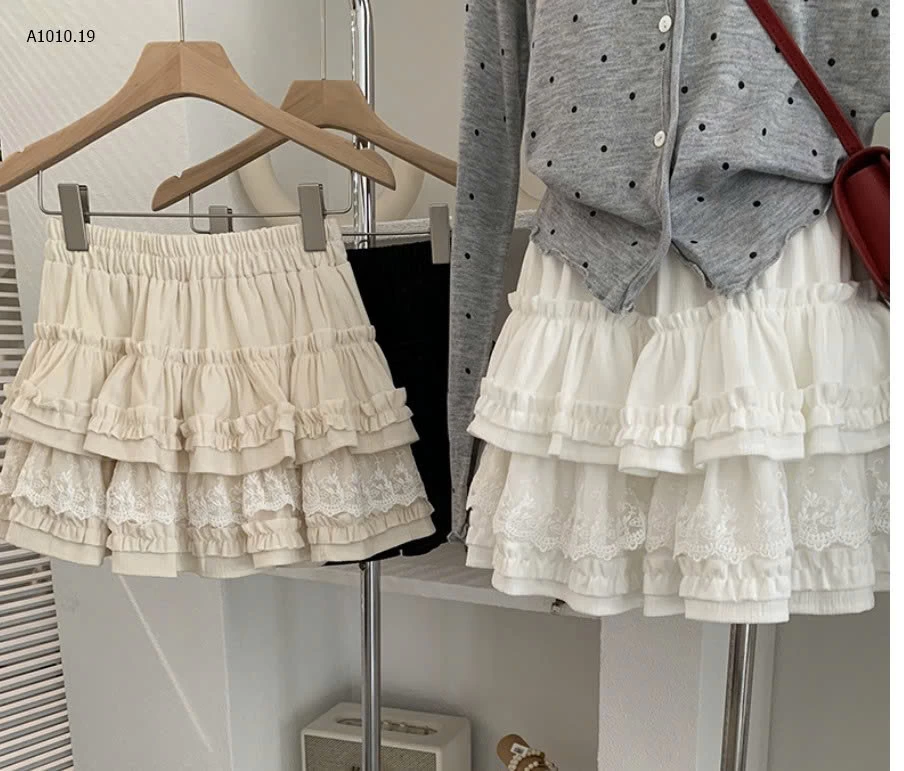 CHÂN VÁY BÈO TẦNG PHỐI REN NỮ - sỉ 175k