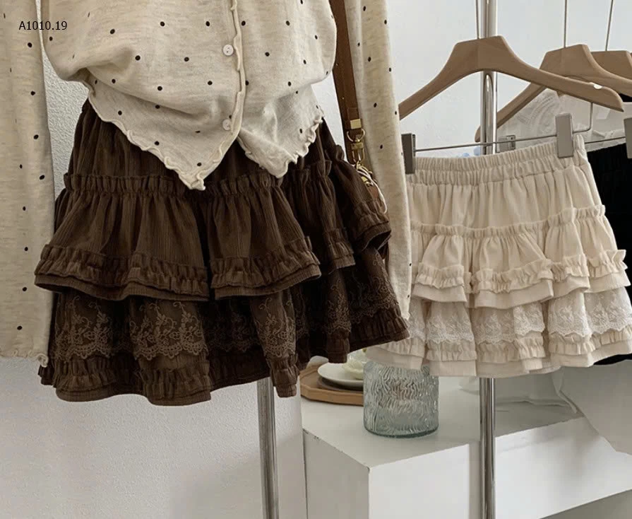 CHÂN VÁY BÈO TẦNG PHỐI REN NỮ - sỉ 175k