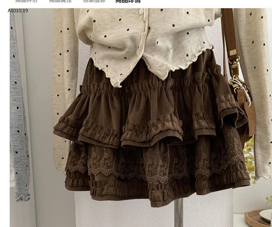 CHÂN VÁY BÈO TẦNG PHỐI REN NỮ - sỉ 175k