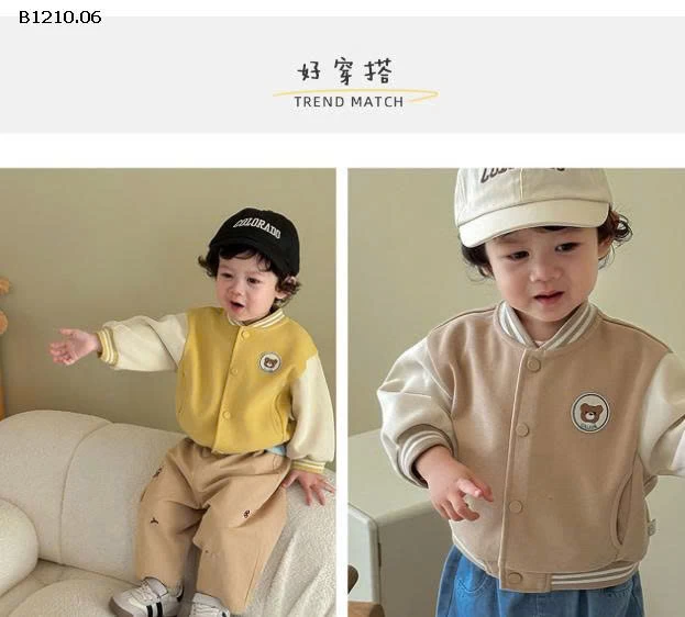 Áo khoác bóng chày thu đông cho bé- sỉ  145k/c 