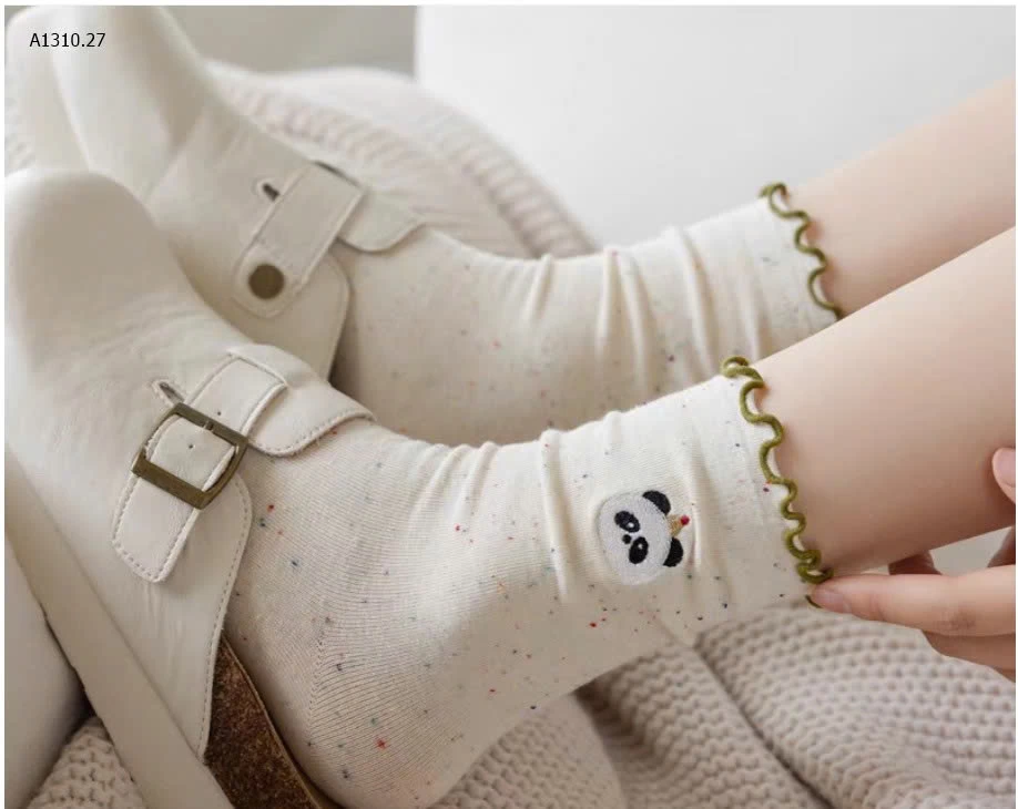 SET 10Đ TẤT VIỀN BÈO MUỐI TIÊU -sỉ 69k/set 10 đôi mix