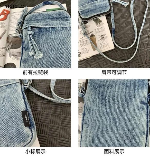 TÚI ĐEO ĐIỆN THOẠI DENIM RÁCH- sỉ 115k