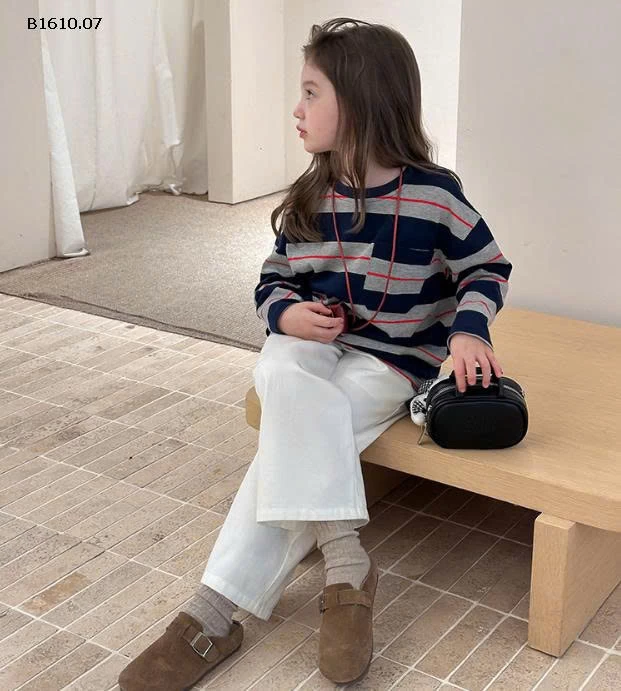 ÁO THUN KẺ DÀI TAY AMBB-Giá sỉ  sz 90-150: 115k  sz 160: 128k  sz 170: 142k 