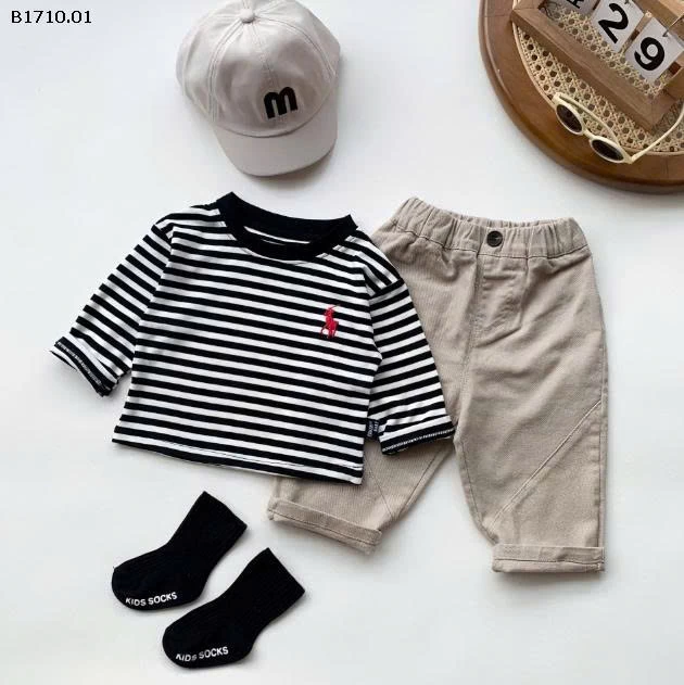 SET ÁO KẺ MIX QUẦN KAKI BT-Giá sỉ mẫu 1-2 áo : 102k  mẫu 3-4 quần : 134k 