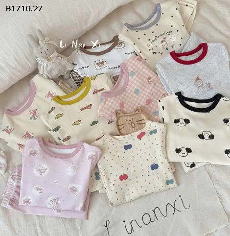 Bộ đồ ngủ in họa tiết hoạt hình nhà Linaxi - giá si 150k