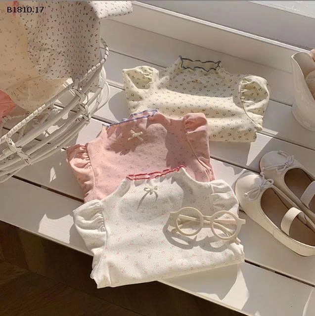 Áo thun cotton dài tay họa tiết hoa mùa thu cho bé- sỉ giá 88k