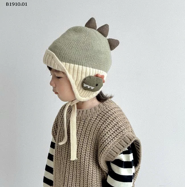 MŨ KHỦNG LONG BỊT TAI CHO BÉ-Giá sỉ 84k