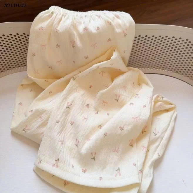 BỘ PIZAMA HOA  3 CHI TIẾT-Giá sỉ 145k