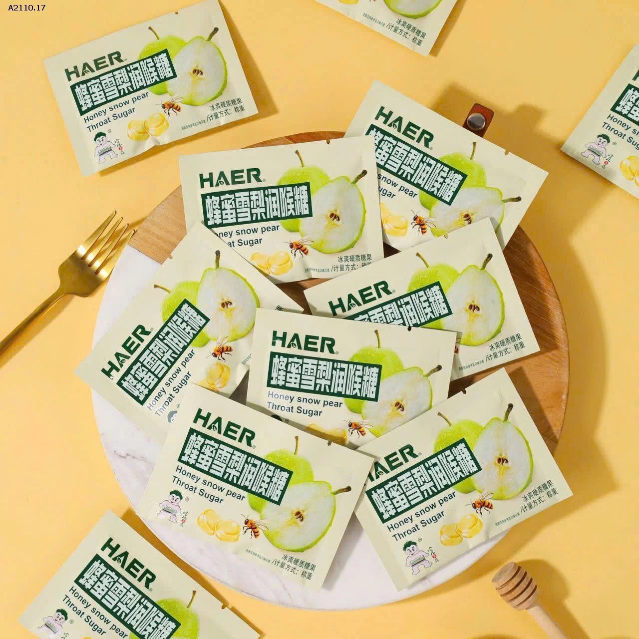 Kẹo mật ong lê tuyết nhà HAER_FOOD-Giá sỉ 68k/1 hộp 20 gói