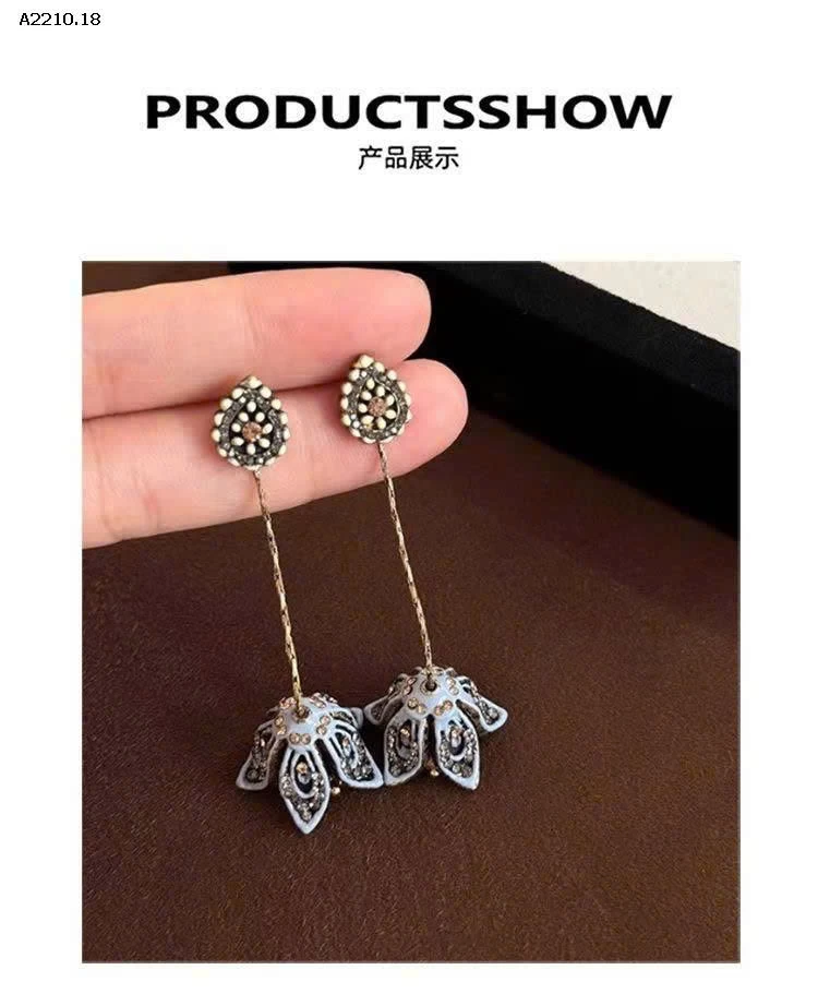 BÔNG TAI HOA CHUÔNG DÁNG DÀI LNIEER - sỉ 101k