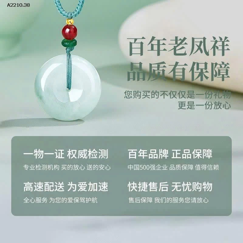 Dây chuyền mặt Ngọc thạch anh bình an từ nhà Laofengxiang- sỉ 90k