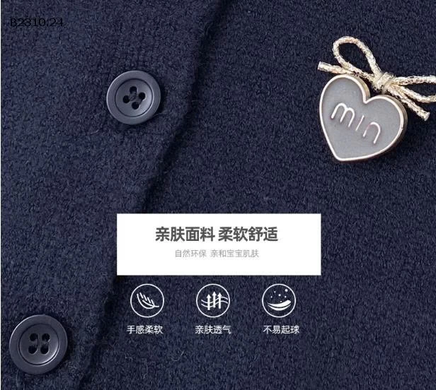 Bộ váy sơ mi  cardigan dệt kim 2 mảnh cho bé- giá sỉ 297k