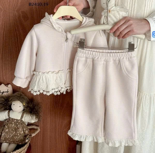 Bộ đồ thu đông  áo khoác có mũ trùm đầu loại A cho bé-sỉ 315k