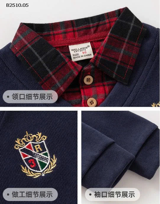 ÁO NỈ PHỐI CỔ SƠ MI -Giá sỉ 118k