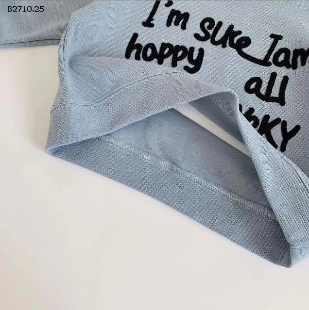 Áo nỉ có mũ trùm đầu  chữ  nhà Huzhou Zhili- sỉ 165k