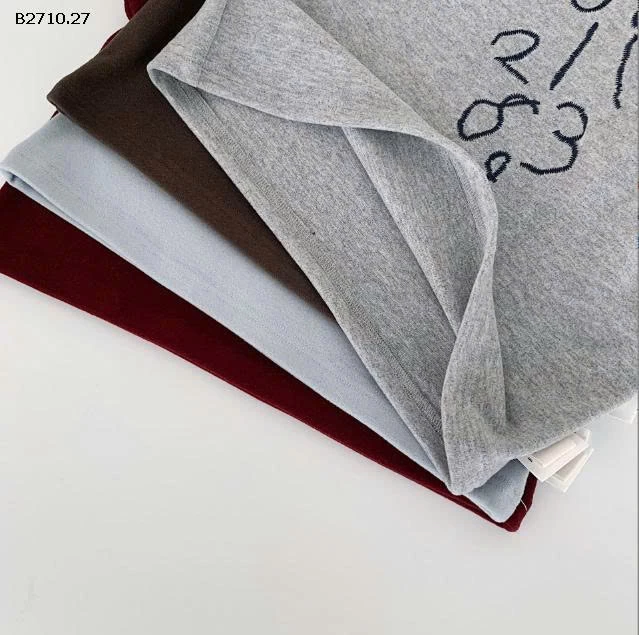 Áo thun dài tay cổ tròn in chữ số nhà Huzhou Zhili- sỉ 130k