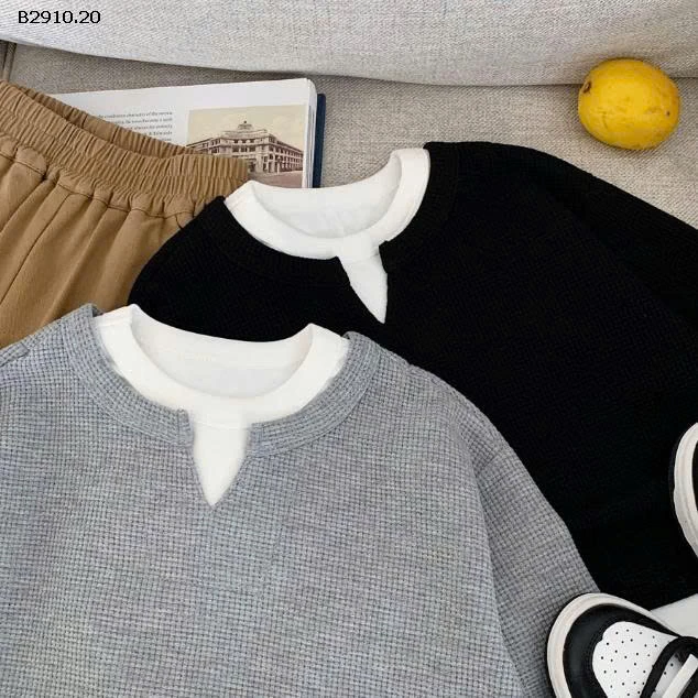 Áo nỉ hai mảnh giả cho bé  2025- sỉ 140k