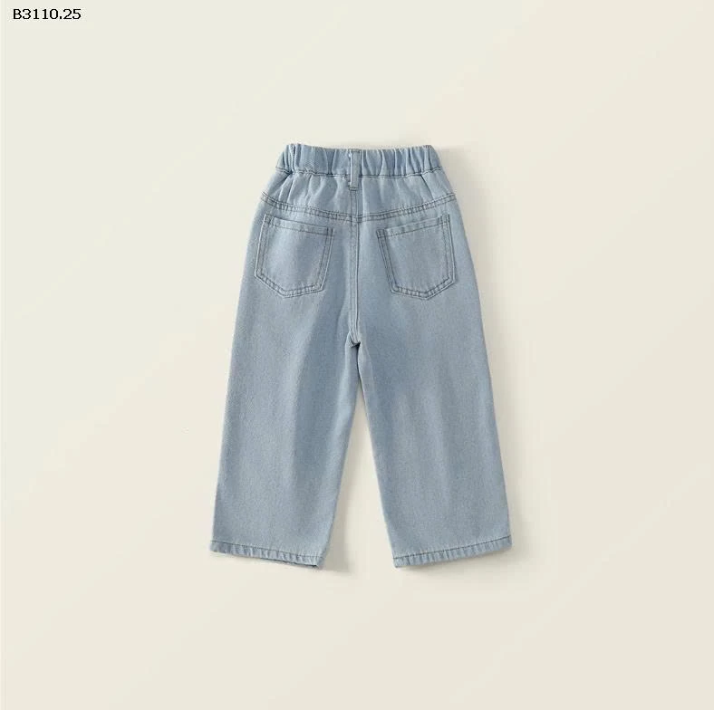 QUẦN JEAN SUÔNG PHỐI RÁCH CHO BÉ GÁI NHÀ  PREMIUN -Giá sỉ 125k