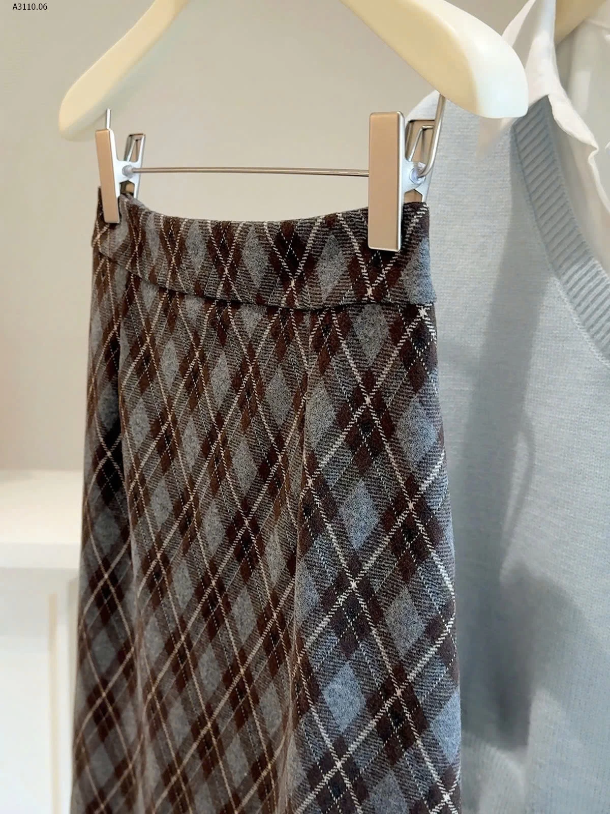 CHÂN VÁY KẺ DÁNG DÀI ANNA - sỉ 161k