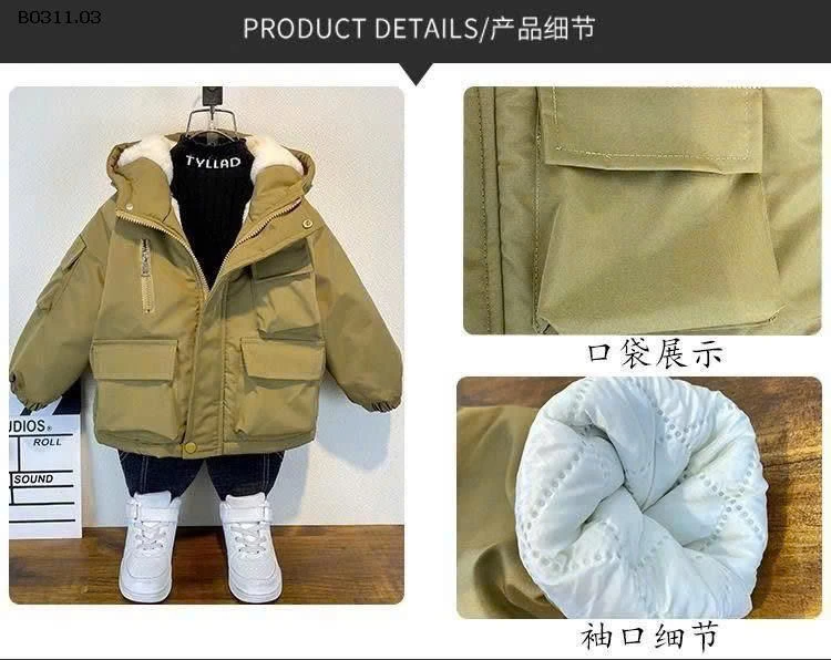 Áo phao lót lông bé trai siêu ấm-Giá sỉ 188k